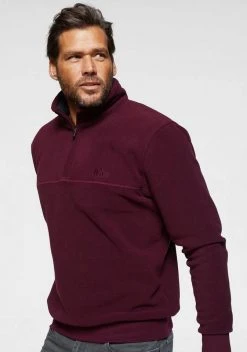 Man's World Fleecepullover mit Troyerkragen Burgund, Marine, Burgund (aus nachhaltigem Material), Marine (aus nachhaltigem Material) -Mans Kleidung Geschaft 046b916e e70c 594b 9a6b 5be266c993cd