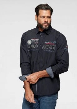 Man's World Langarmhemd mit hochwertigen Applikationen -Mans Kleidung Geschaft 0c064f60 5cb4 5a42 806f f1035326fe80