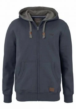 Man's World Kapuzensweatjacke mit kontrastfarbigem Innenfutter Schwarz, Olivgrün, Blau -Mans Kleidung Geschaft 14353641