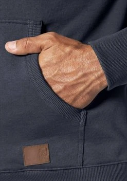 Man's World Kapuzensweatjacke mit kontrastfarbigem Innenfutter Schwarz, Olivgrün, Blau -Mans Kleidung Geschaft 14354690