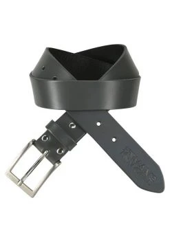 Man's World Ledergürtel mit Man's World Logoprägung auf der Spitze Dunkelbraun, Grau, Marine