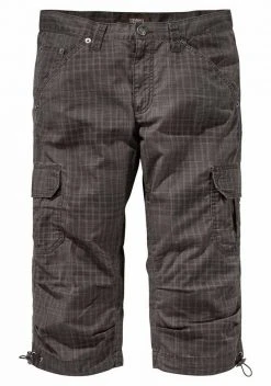 Man's World Cargobermudas in 3/4-Länge mit modischem Karomuster Grau-braun-kariert, Blau-kariert -Mans Kleidung Geschaft 14939412