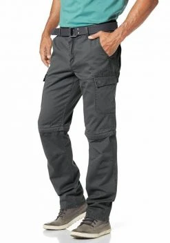 Man's World Cargohose (Set, mit Gürtel) mit Zip-Off Funktion Schwarz, Grau -Mans Kleidung Geschaft 15819137