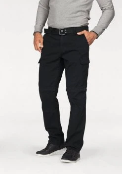 Man's World Cargohose (Set, mit Gürtel) mit Zip-Off Funktion Schwarz, Grau