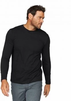 Man's World Langarmshirt (Packung, 3-tlg., 3er-Pack) aus reiner Baumwolle Rot | marine | grau-meliert, Olivgrün | natur | khaki, Schwarz | schwarz | schwarz, Weiß | weiß | weiß