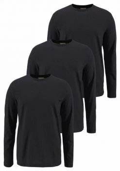 Man's World Langarmshirt (Packung, 3-tlg., 3er-Pack) aus reiner Baumwolle Rot | marine | grau-meliert, Olivgrün | natur | khaki, Schwarz | schwarz | schwarz, Weiß | weiß | weiß -Mans Kleidung Geschaft 17006746