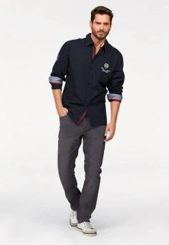 Man's World Dehnbund-Hose Stretch - bequem mit seitlichem Gummizug Schwarz, Dunkelgrau -Mans Kleidung Geschaft 17200162