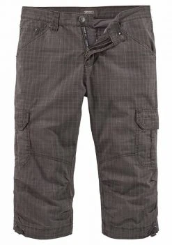 Man's World Cargobermudas in 3/4-Länge mit modischem Karomuster Grau-braun-kariert, Blau-kariert -Mans Kleidung Geschaft 17949819