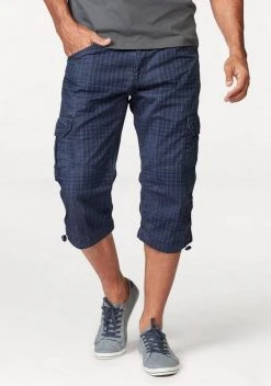 Man's World Cargobermudas in 3/4-Länge mit modischem Karomuster Grau-braun-kariert, Blau-kariert -Mans Kleidung Geschaft 20422665