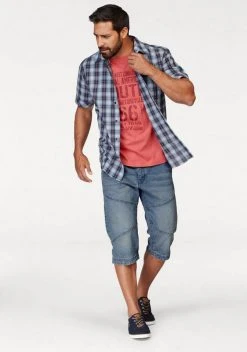 Man's World Kurzarmhemd mit kleinem Print -Mans Kleidung Geschaft 20777954