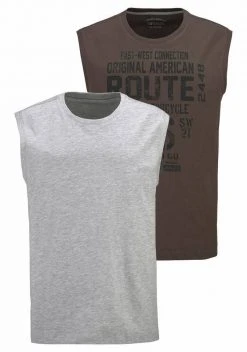 Man's World Muscleshirt (Packung, 2-tlg., 2er-Pack) aus reiner Baumwolle Blau | schwarz, Grau-meliert | olivgrün -Mans Kleidung Geschaft 22044287
