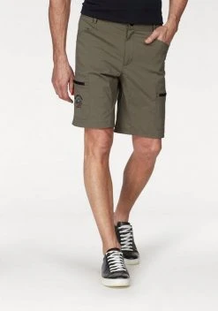 Man's World Shorts aus pflegeleichtem Material Schwarz, Khaki