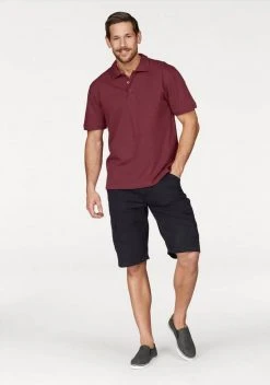 Man's World Poloshirt Piqué Marine, Weinrot, Weiß, Curry -Mans Kleidung Geschaft 25920797