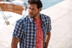 Man's World Kurzarmhemd mit kleinem Print -Mans Kleidung Geschaft 26037993