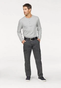 Man's World Cargohose mit aufgesetzten Taschen Schwarz, Khaki, Olivgrün, Grau -Mans Kleidung Geschaft 27601092