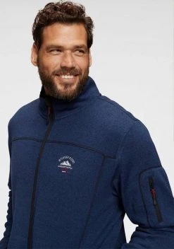 Man's World Strickfleecejacke mit modischen Ziernähten Graublau-meliert, Hellgrau-meliert, Graublau meliert ( Fleecejacke aus nachhaltigem Material), Royalblau-meliert -Mans Kleidung Geschaft 29078191