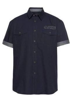 Man's World Kurzarmhemd mit kontrastfarbener Stickerei -Mans Kleidung Geschaft 29078276