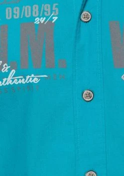 Man's World Kurzarmhemd mit Chambray-Einsätzen Schwarz, Weiß, Türkis -Mans Kleidung Geschaft 29078561