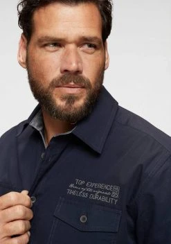 Man's World Kurzarmhemd mit kontrastfarbener Stickerei -Mans Kleidung Geschaft 29078842