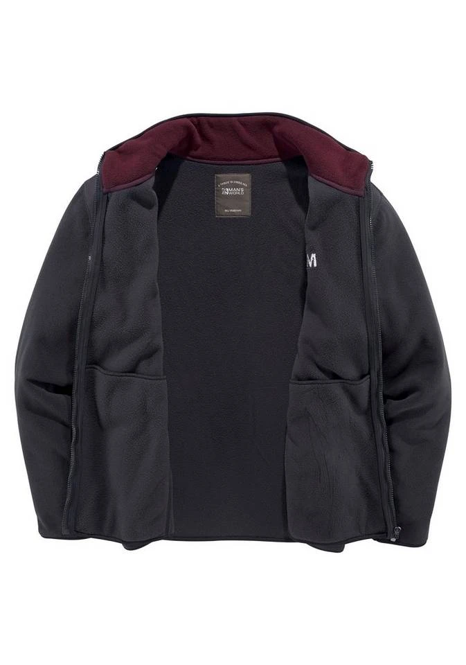 Man's World Fleecejacke Burgund (aus nachhaltigem Material), Marine ((aus nachhaltigem Material)), Marine, Grau-meliert 6 Man's World Fleecejacke Burgund (aus nachhaltigem Material), Marine ((aus nachhaltigem Material)), Marine, Grau-meliert – Bild 6