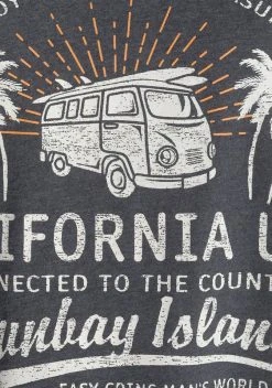 Man's World T-Shirt mit großflächigem Print Blaugrau-meliert, Rot-meliert -Mans Kleidung Geschaft 32f1939f 4984 5f00 be5e 643b64f358de