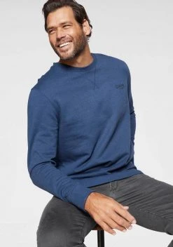 Man's World Sweatshirt aus Baumwollmischung Blau-meliert, Anthrazit-meliert, Rot-meliert, Dunkelblau -Mans Kleidung Geschaft 33405162