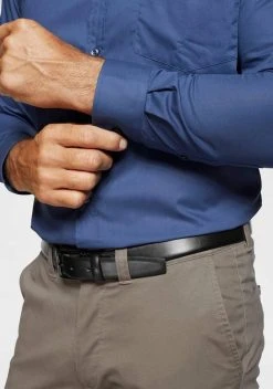 Man's World Businesshemd abgesteppte Knopfleiste Weiß-leicht transparent, Blau -Mans Kleidung Geschaft 33408403