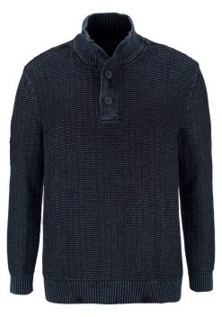 Man's World Troyer mit Ärmelbadge Dunkelblau, Schwarz -Mans Kleidung Geschaft 35884801