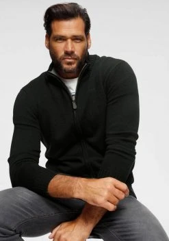 Man's World Strickjacke aus Baumwollmischung Schwarz, Marine -Mans Kleidung Geschaft 36076238