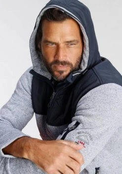 Man's World Fleecejacke Hellgrau-blau, Schwarz-meliert -Mans Kleidung Geschaft 5b19e095 022c 5588 ba44 4b8f14658362