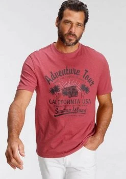 Man's World T-Shirt mit großflächigem Print Blaugrau-meliert, Rot-meliert -Mans Kleidung Geschaft 723ddbf5 9ec2 53e5 a28a e07a0c7d2b15