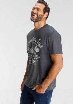 Man's World T-Shirt mit großflächigem Print Blaugrau-meliert, Rot-meliert -Mans Kleidung Geschaft 744aab64 343f 58f7 b2ea df8e5092daea