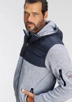 Man's World Fleecejacke Hellgrau-blau, Schwarz-meliert -Mans Kleidung Geschaft 87eb42c2 2932 5b08 9024 71d8c9fae6eb