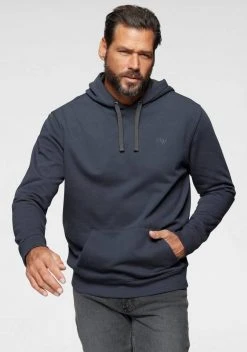 Man's World Kapuzensweatshirt mit Kontrast- Details Schwarz, Blau -Mans Kleidung Geschaft afe84d4d f49d 514d 9434 4e359f005a54