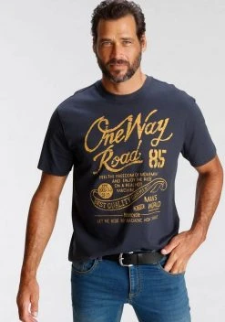 Man's World T-Shirt mit Print in Used-Optik Indigo, Oliv, Schwarz -Mans Kleidung Geschaft b48bc3e9 5a38 5eb2 bde3 84333722a8c1