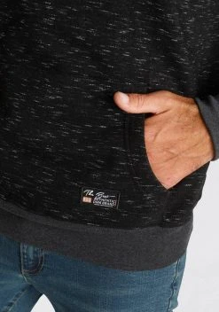 Man's World Kapuzensweatshirt kontrastfarbene Details Grau-weiß, Schwarz-meliert, Dunkelblau-meliert -Mans Kleidung Geschaft c386db7f ab13 5c5a 9926 9b876890d8bf