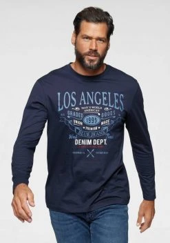 Man's World Langarmshirt Mit großem Schriftprint -Mans Kleidung Geschaft cd61c34c b8ef 5da6 bfa5 973f1fe7bf72