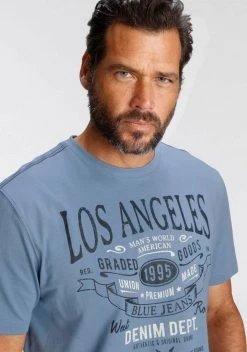 Man's World T-Shirt mit großem Print Marine, Graublau -Mans Kleidung Geschaft d938e5a0 62c4 5dcc 9f60 87be53ef19ed