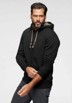 Man's World Kapuzensweatshirt mit Kontrast- Details Schwarz, Blau -Mans Kleidung Geschaft debb63b6 03e0 56d2 b039 490e0b4ca92c