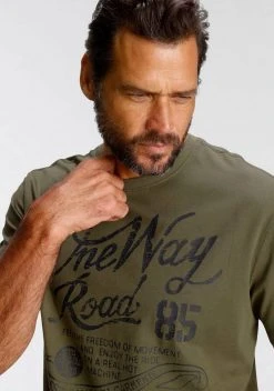 Man's World T-Shirt mit Print in Used-Optik Indigo, Oliv, Schwarz -Mans Kleidung Geschaft e43ac177 76e4 5545 b673 07cfe8eebeb1