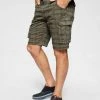 Man's World Cargoshorts Vorgewaschene Optik Grau-kariert, Olivgrün-kariert