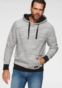 Man's World Kapuzensweatshirt kontrastfarbene Details Grau-weiß, Schwarz-meliert, Dunkelblau-meliert -Mans Kleidung Geschaft fc39ca87 5671 5483 aba5 951bf7f3a71c